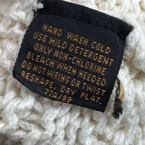 Vintage Eddie Bauer Fishman Cable Knit Sweater Crew Neck Cream Size Large Cotton - Picture 6 of 9